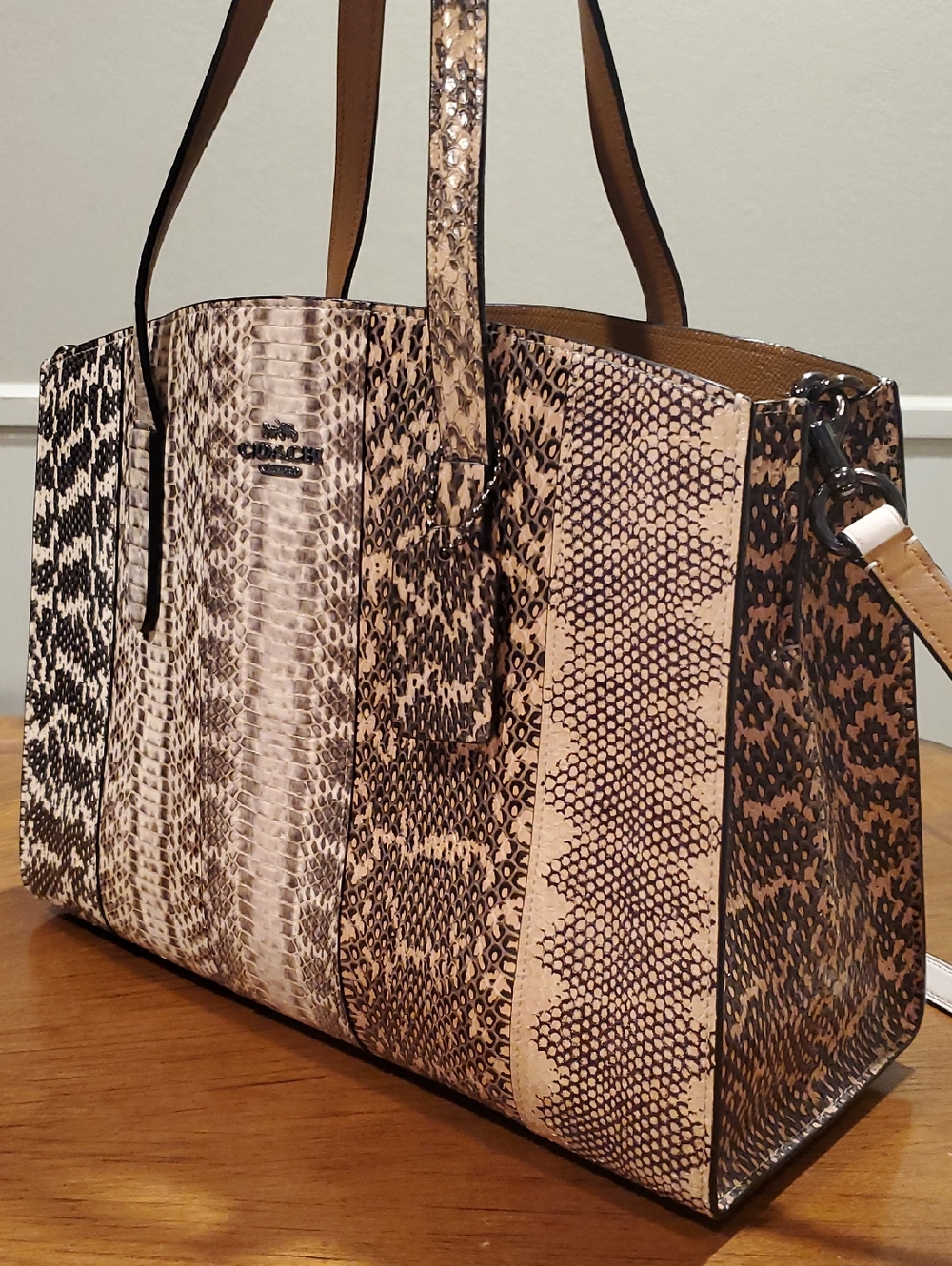 Coach Real Snakeskin Charlie Carryall Tote - Picture 2 of 15